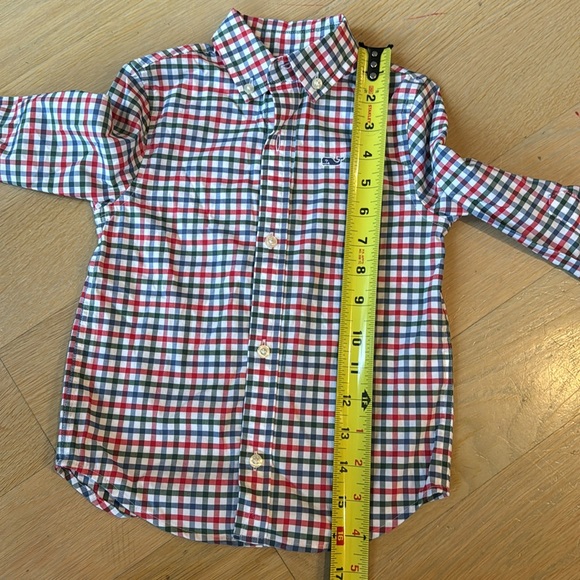 Vineyard Vines boys red, green, blue, white button down - Picture 6 of 6